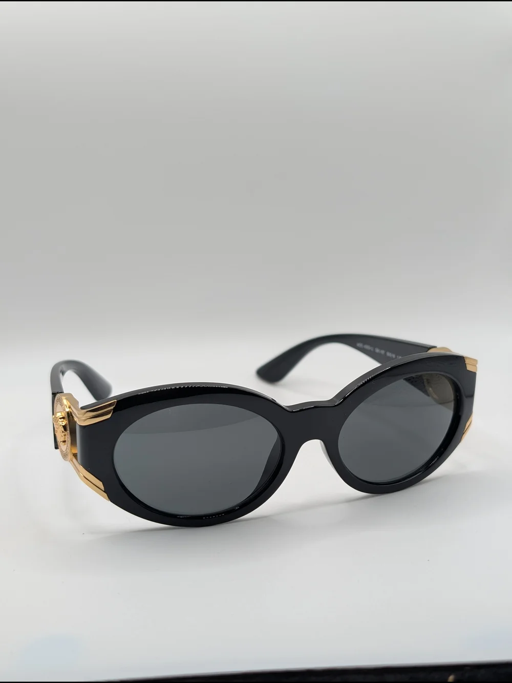 NIB Versace Black Medusa Oval VE4503U Gold Details